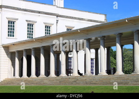 The colonnade of Queen's house in Greenwich park, London UK Stock Photo