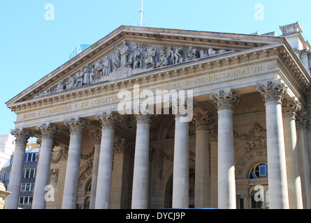 Facade of Royal Exchange building in London, UK Stock Photo