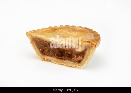 Savoury meat pie with a beef filling studio isolated Stock Photo