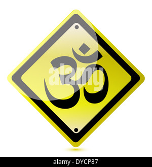 Om yellow road sign Stock Photo