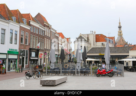 Havenplein in the small city Zierikzee on the former island Schouwen in Zeeland province, the Netherlands. Stock Photo