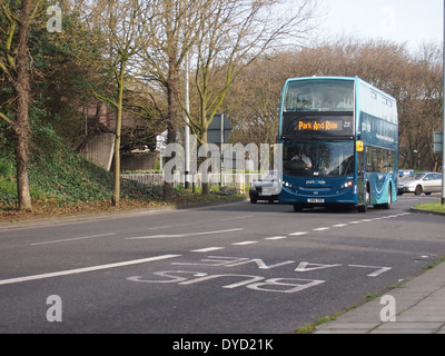 A Portsmouth City Council Park and Ride Double decker bus Stock Photo