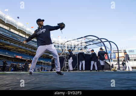 Bronx, New York, USA. 10th Apr, 2014. Derek Jeter (Yankees) MLB : Derek Jeter of the New York Yankees during practice before the baseball game against the Baltimore Orioles at Yankee Stadium in Bronx, New York, United States . © Thomas Anderson/AFLO/Alamy Live News Stock Photo
