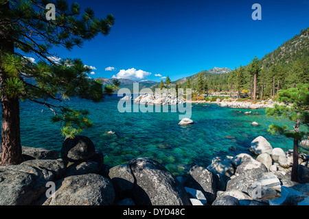 Boulders and cove at Sand Harbor State Park, Lake Tahoe, Nevada, USA Stock Photo