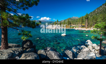 Boulders and cove at Sand Harbor State Park, Lake Tahoe, Nevada, USA Stock Photo