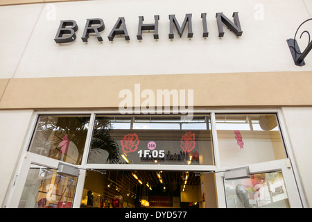 Florida, Orlando, Orlando International Premium Outlets, shopping, store,  inside, Brahmin Handbags, designer leather bags, display, wallets,  accessori - SuperStock