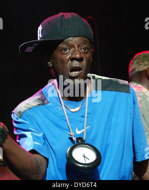 April 14, 2014 - Rapper FLAVOR FLAV must attend counseling sessions after pleading guilty to lesser charges today in a Las Vegas domestic violence case in which he threatened his long-time girlfriend's son with a knife in 2012. PICTURED: May 24, 2013 - Las Vegas, Nevada, U.S. - Rap artist Flavor Flav of 'Public Enemy' performs during the 'Kings of the Mic' concert at The Joint inside The Hard Rock Hotel & Casino. (Credit Image: Credit:  Marcel Thomas/ZUMA Wire/ZUMAPRESS/Alamy Live News) Stock Photo