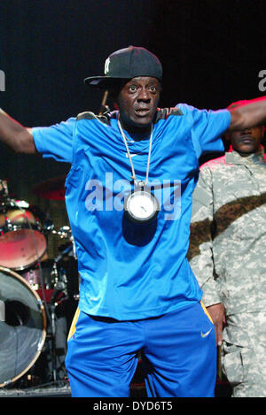 April 14, 2014 - Rapper FLAVOR FLAV must attend counseling sessions after pleading guilty to lesser charges today in a Las Vegas domestic violence case in which he threatened his long-time girlfriend's son with a knife in 2012. PICTURED: May 24, 2013 - Las Vegas, Nevada, U.S. - Rap artist Flavor Flav of 'Public Enemy' performs during the 'Kings of the Mic' concert at The Joint inside The Hard Rock Hotel & Casino. (Credit Image: Credit:  Marcel Thomas/ZUMA Wire/ZUMAPRESS/Alamy Live News) Stock Photo