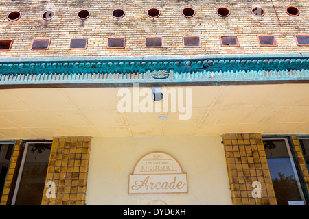 Lake Wales Florida,historic downtown district,Rhodesbilt Arcade,visitors travel traveling tour tourist tourism landmark landmarks,culture cultural vac Stock Photo