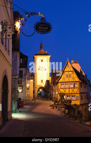 Siebers Tower, Plönlein and Kobolzell Gate, Rothenburg ob der Tauber, Romantic Road, Franconia, Bavaria, Germany Stock Photo