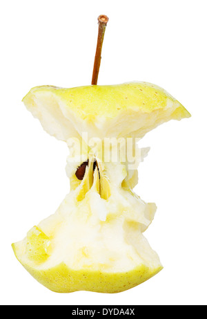 bitten golden delicious apple isolated on white background Stock Photo