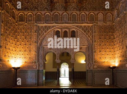 Salon of the Ambassadors in the Alcázar of Seville, Seville province, Andalusia, Spain Stock Photo
