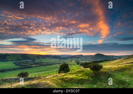 View of Chrome Hill and Parkhouse Hill from Hollinsclough. Stock Photo