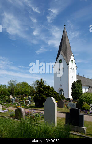 View towards the church in the village of Nebel. Stock Photo