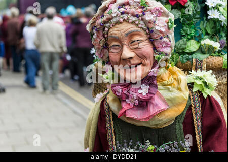 The character Busy Lizzy performing at the Witham International Puppet Festival. Stock Photo