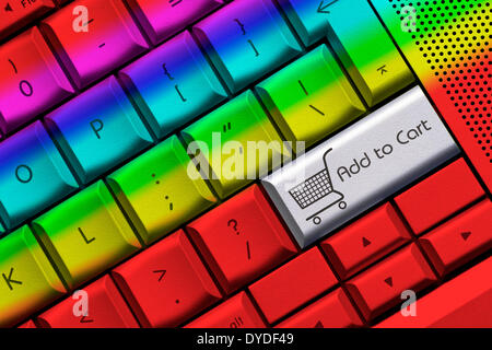 Shopping trolley key on keyboard concept. Stock Photo