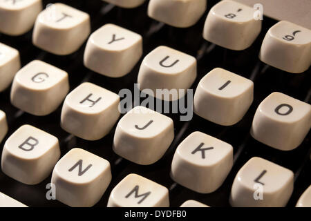 Manual typewriter keys close up. Stock Photo