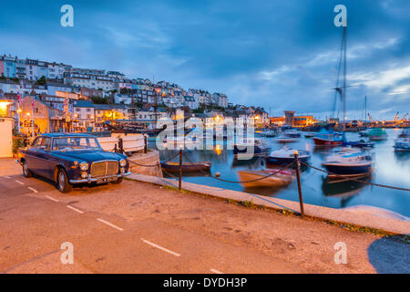 Boats moored in Brixham harbour. Stock Photo