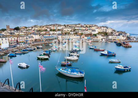 Boats moored in Brixham harbour. Stock Photo