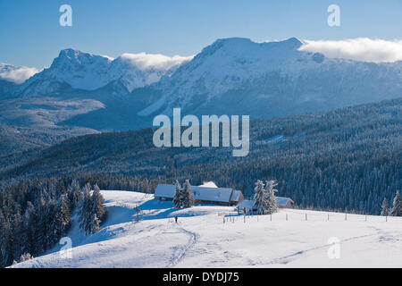 Bavaria Germany Europe Upper Bavaria Berchtesgaden area Teisendorf Staufen mountains mountain Hochstaufen Mittelstaufen Zwiesel Stock Photo