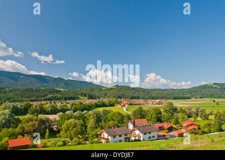 Bavaria, Germany, Europe, Upper Bavaria, Berchtesgaden area, Teisendorf, village Oberteisen, Rupertiwinkel, village, scenery, Stock Photo