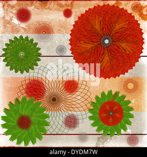 Decorative card or abstract background with floral leaf patterns Stock Photo