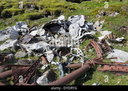 Wreckage from a De Havilland Mosquito F.B Mk.VI TA525 Which Crashed in Cloud 14th February 1946 Castle Bolton Yorkshire Dales UK Stock Photo