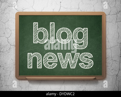 News concept: Blog News on chalkboard background Stock Photo