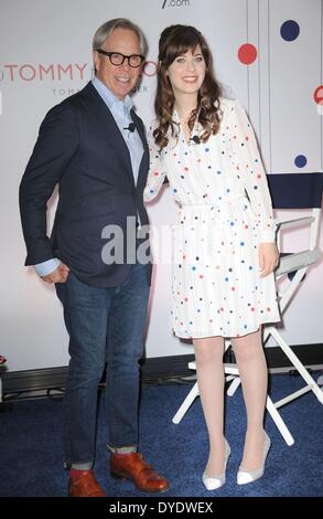 New York, NY, USA. 14th Apr, 2014. Tommy Hilfiger, Zooey Deschanel at arrivals for To TOMMY from ZOOEY Capsule Collection Launch, Macy's Herald Square Department Store, New York, NY April 14, 2014. © Kristin Callahan/Everett Collection/Alamy Live News Stock Photo
