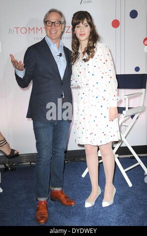 New York, NY, USA. 14th Apr, 2014. Tommy Hilfiger, Zooey Deschanel at arrivals for To TOMMY from ZOOEY Capsule Collection Launch, Macy's Herald Square Department Store, New York, NY April 14, 2014. © Kristin Callahan/Everett Collection/Alamy Live News Stock Photo