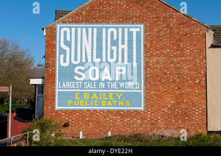 Sunlight Soap advertisement of wall, Bletchley, Buckinghamshire, England, UK Stock Photo