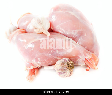 Fresh piece of rabbit on the white background Stock Photo