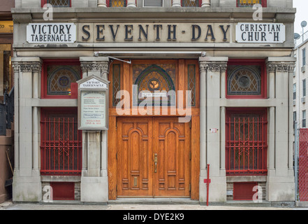 Victory Tabernacle Seventh Day Christian Church in 'Striver's Row', 38th Street, Harlem, New York City, Stock Photo