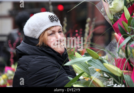 Flower Seller on Grafton Street in Dublin Stock Photo