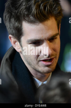 BERLIN, GERMANY, 15th April, 2014. Andrew Garfield attends the 'The Amazing Spider-Man 2' Premiere in Sony Centre, Potsdamer Platz on April 15th, 2014 in Berlin, Germany. Credit:  Janne Tervonen/Alamy Live News Stock Photo