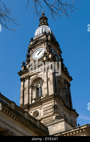 The clock tower of the Town Hall, Victoria Square, Bolton, Greater Manchester, England, UK Stock Photo