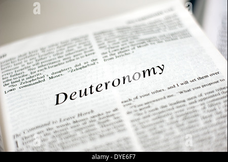 Book of Deuteronomy in the Bible Stock Photo