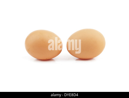 two eggs. Isolated on white background Stock Photo