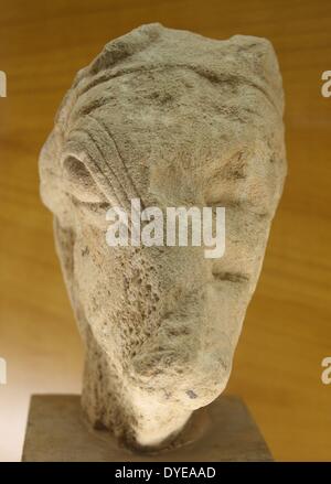 Limestone bust. Barcelona, Spain 2013 Stock Photo