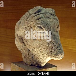 Limestone bust. Barcelona, Spain 2013 Stock Photo