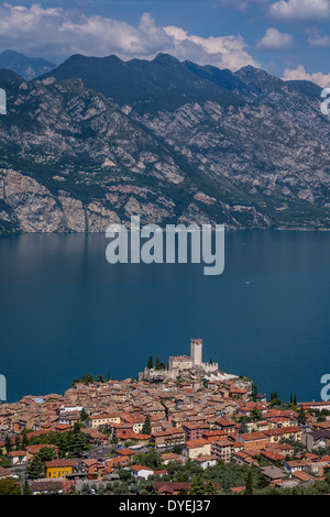 A View of The Town of Malcesine, Lake Garda, Veneto, Italy Stock Photo