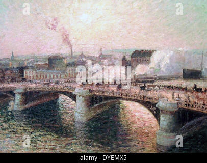 Camille Pissarro、Soleil couchant et brou Le Pont Boieldieu a Rouen, Soleil Couchant, 1895 by Camille