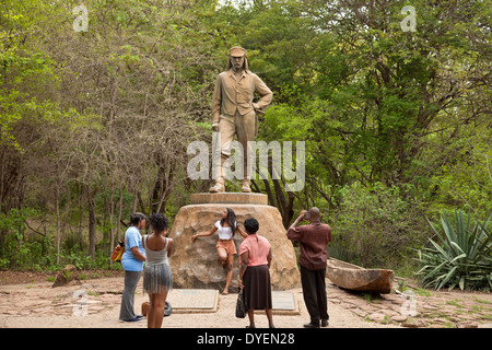 David Livingstone statue, Victoria Falls, Zimbabwe, Africa Stock Photo