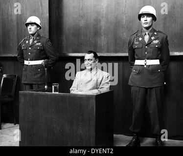Hermann Wilhelm Göring January 1893 – October 1946, German politician, military leader at his trial for war Crimes 1946 Stock Photo