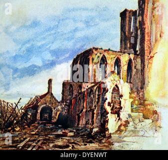 Painting by Adolf Hitler painted in Flanders during World War One, 1917 Stock Photo