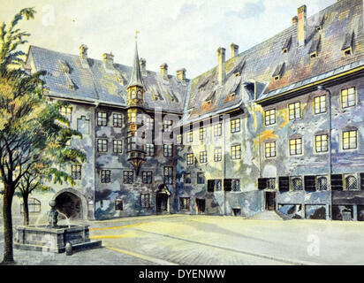 Painting by Adolf Hitler painted in Munich just before World War One, 1914 Stock Photo