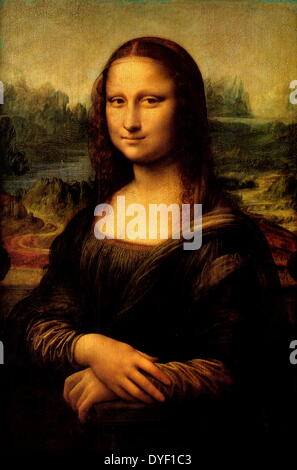 The Mona Lisa painted portrait of Lisa Gherardini wife of