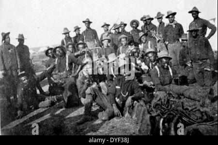 Segregated company of US Soldiers ( Buffalo Soldiers), Camp Wikoff, 1898 during the Spanish-American War National and Records Administration Stock Photo -