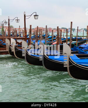 Blue Gondolas Docked 2013. Stock Photo
