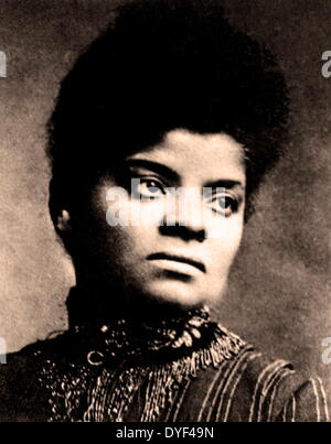 Ida Bell Wells-Barnett (July 16, 1862 – March 25, 1931) was an African American journalist, newspaper editor and, with her husband, newspaper owner Ferdinand L. Barnett, an early leader in the civil rights movement Stock Photo